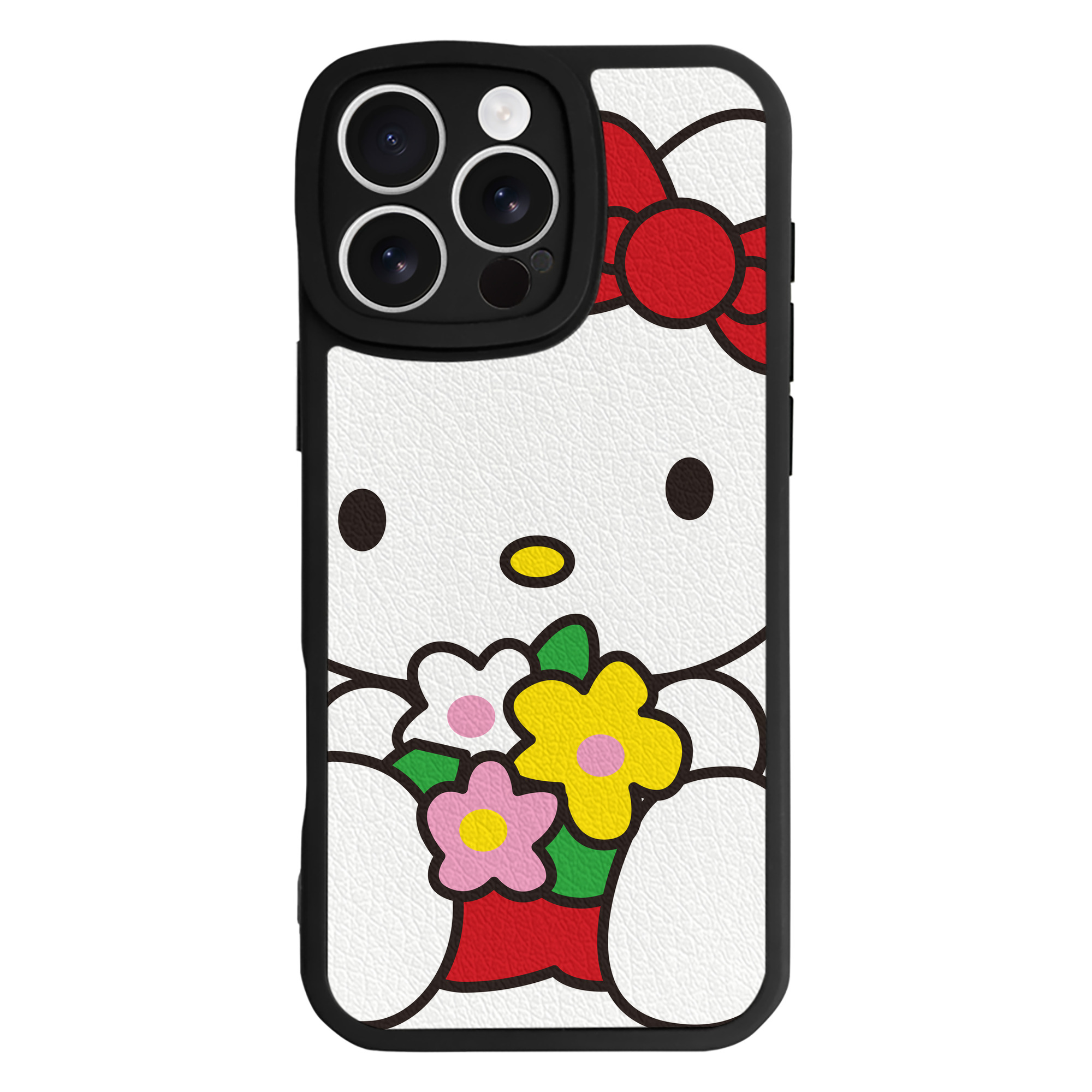 （画像用） Hello Kitty ハローキティ 【iPhone 16シリーズ対応】シリコンスマホケース（レザー調） 材質：シリコン
